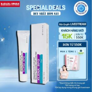 Giảm Mụn Mờ Thâm Klena BPO Adapalene 0.1%, Benzoyl Peroxide 2.5% Ngừa Mụn Ân Mụn Trứng Cá Hiệu Quả