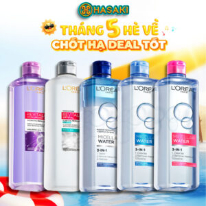 [DAILY] Nước Tẩy Trang L’oreal Dành Cho Da Dầu, Da Nhạy Cảm, Làm Sạch Trang Điểm 400ml Hasaki
