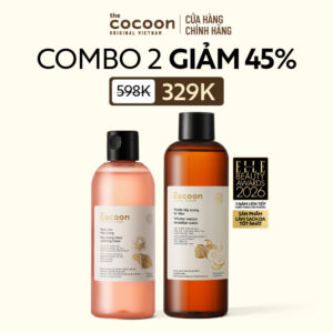 [MUA 2 GIẢM 45%] Combo Nước cân bằng sen Hậu Giang (toner) 310ml & Nước tẩy trang bí đao 500ml Cocoon