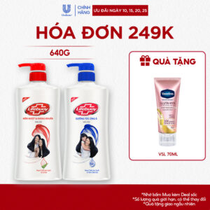 Dầu gội Lifebuoy Dưỡng tóc óng ả/ Mềm mượt & kháng khuẩn 640g