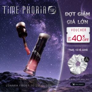 【new】Son bóng nhẹ môi căng mọng TIME PHORIA giữ ẩm tốt bóng mướt lên màu chuẩn tự nhiên