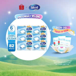 [HANNAH x SILCOT] Bộ 6 hộp Bông trang điểm (bông tẩy trang) Silcot 82 miếng/hộp