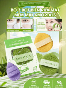 Bông Mút Rửa Mặt Bọt Biển AMORTALS – Bọt Rửa Mặt Giọt Nước Làm Sạch Da Mặt, Lau Mặt Nạ Bùn
